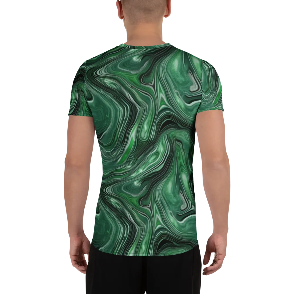 Emerald Vortex on Men's Athletic T-Shirt — Back