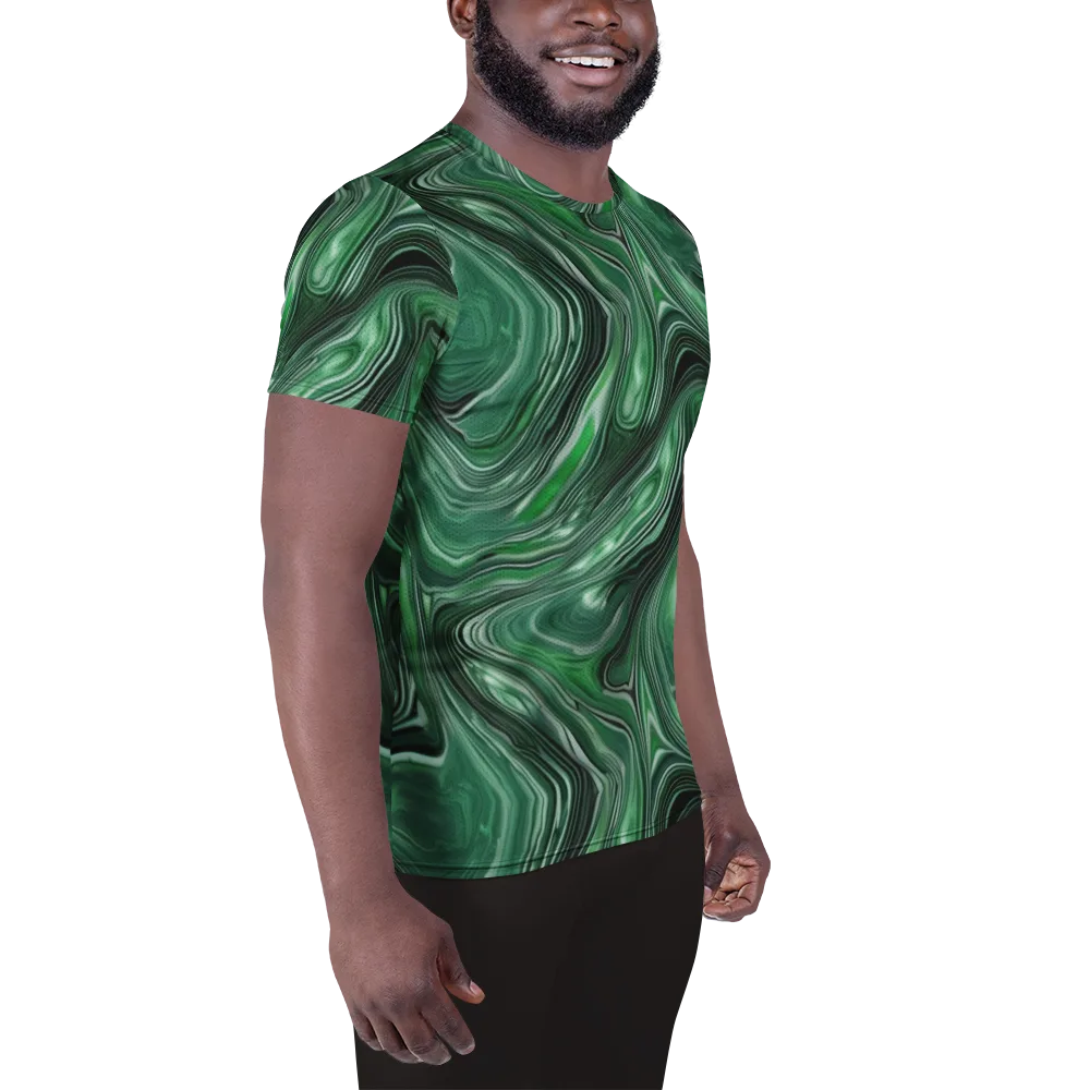 Emerald Vortex on Men's Athletic T-Shirt — Right