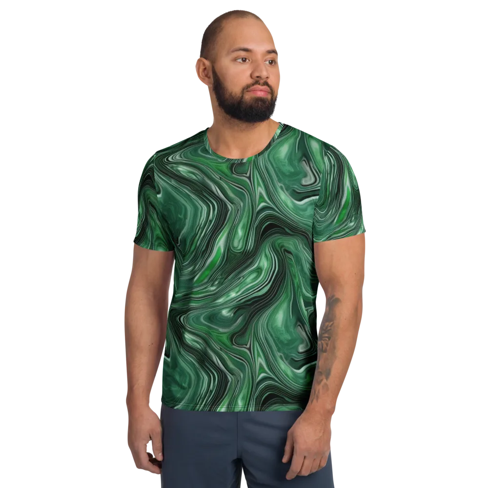 Emerald Vortex on Men's Athletic T-Shirt — Front