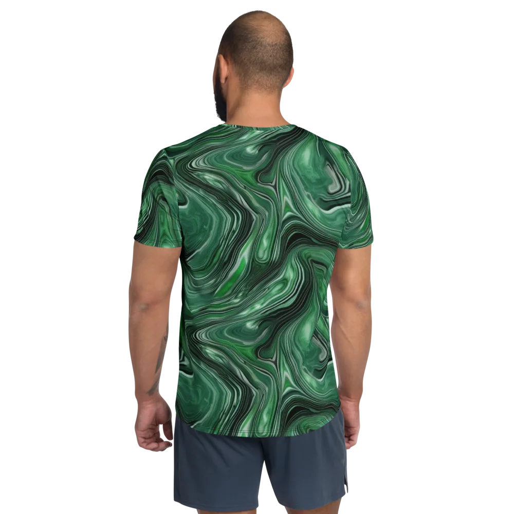Emerald Vortex on Men's Athletic T-Shirt — Back