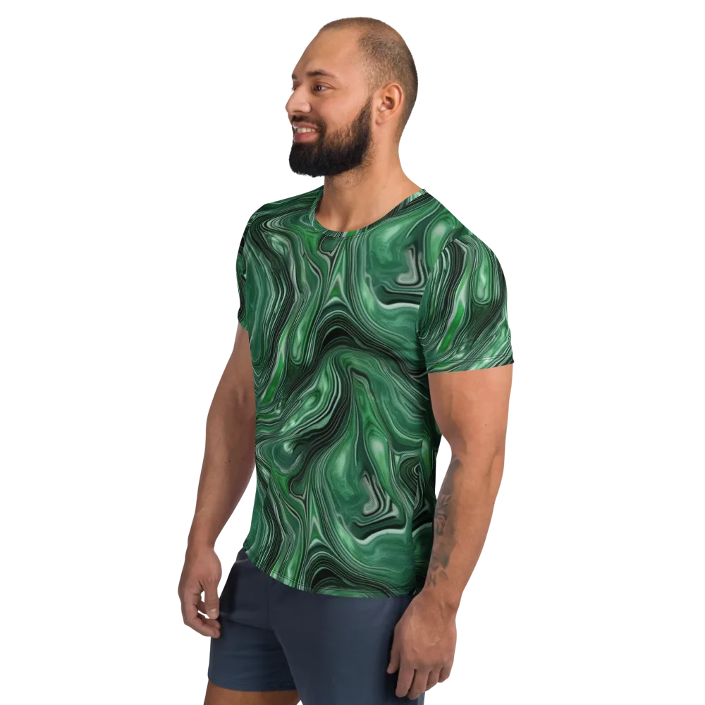 Emerald Vortex on Men's Athletic T-Shirt — Left
