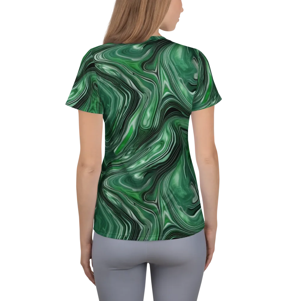 Emerald Vortex on Women's Athletic T-Shirt — Back