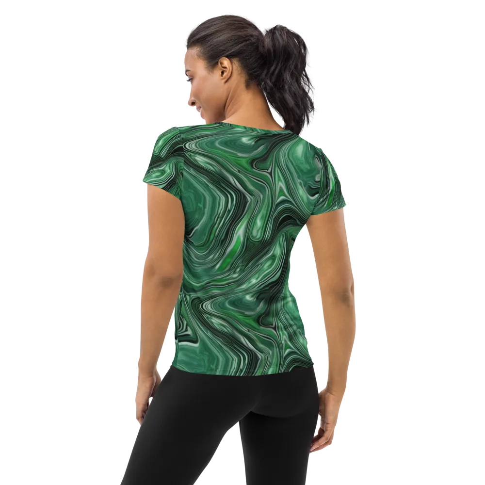 Emerald Vortex on Women's Athletic T-Shirt — Back