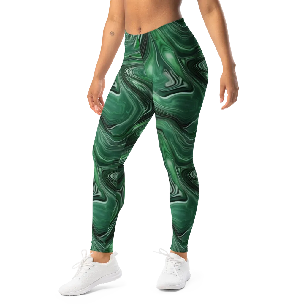 Emerald Vortex on Leggings — Left Front