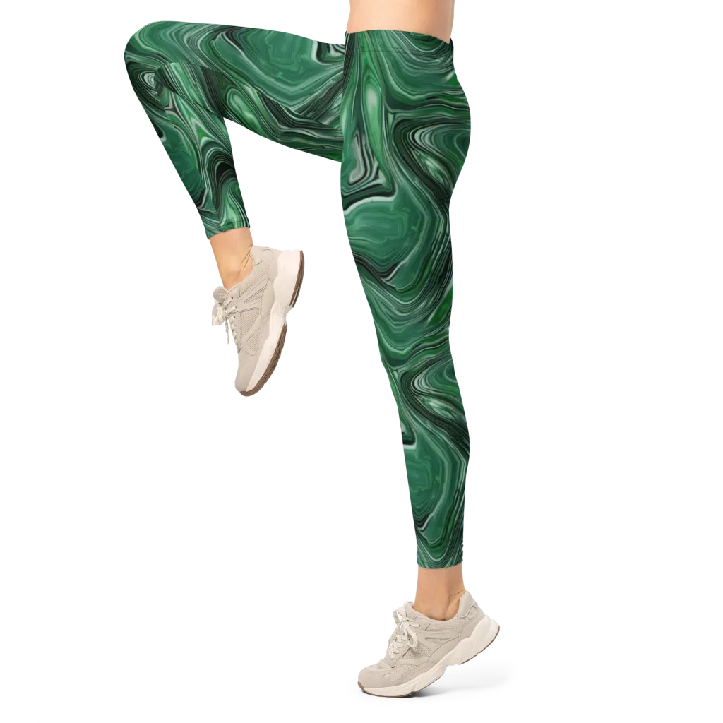 Emerald Vortex on Leggings — Left