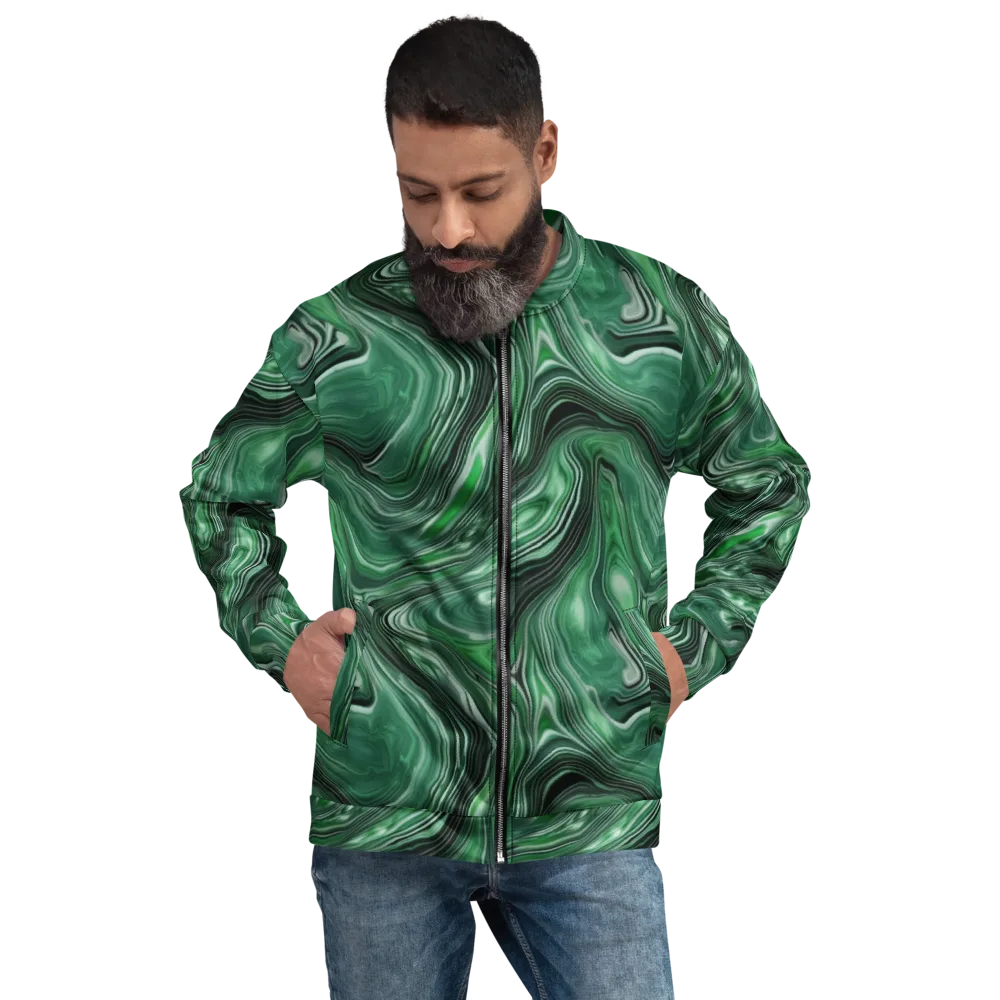 Emerald Vortex on Bomber Jacket — Front