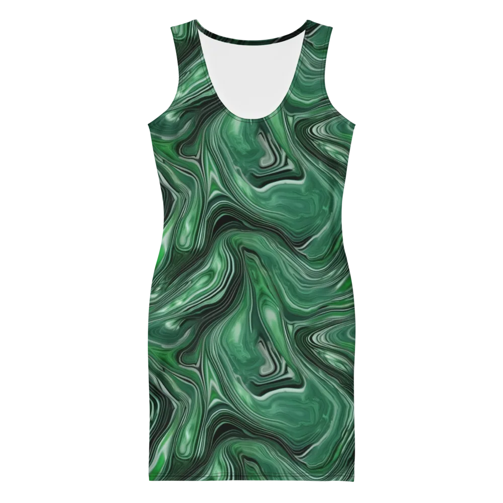 Emerald Vortex on Bodycon Dress — Front