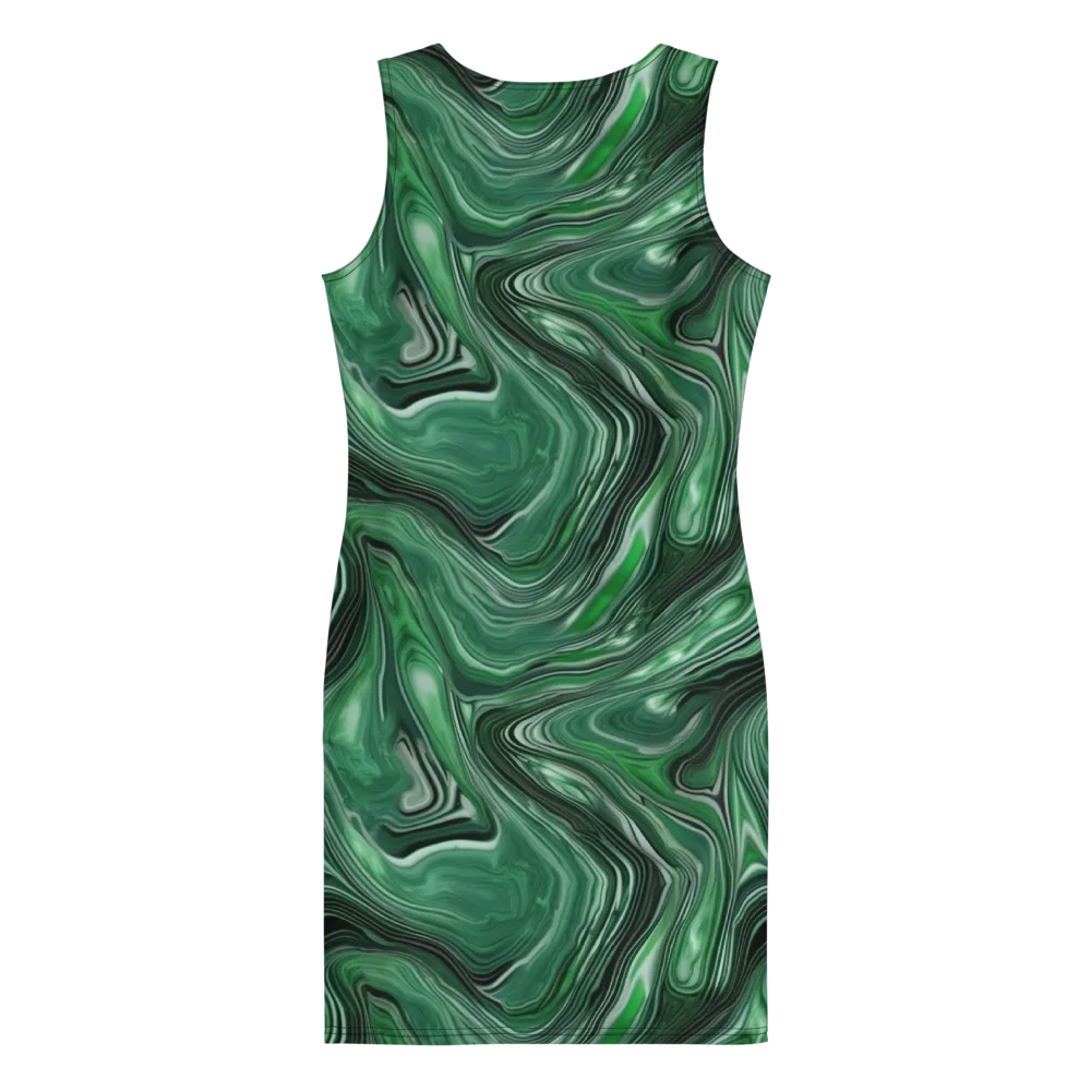 Emerald Vortex on Bodycon Dress — Back