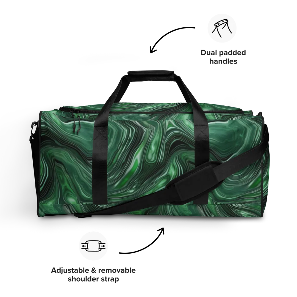 Emerald Vortex on Duffle Bag — Front