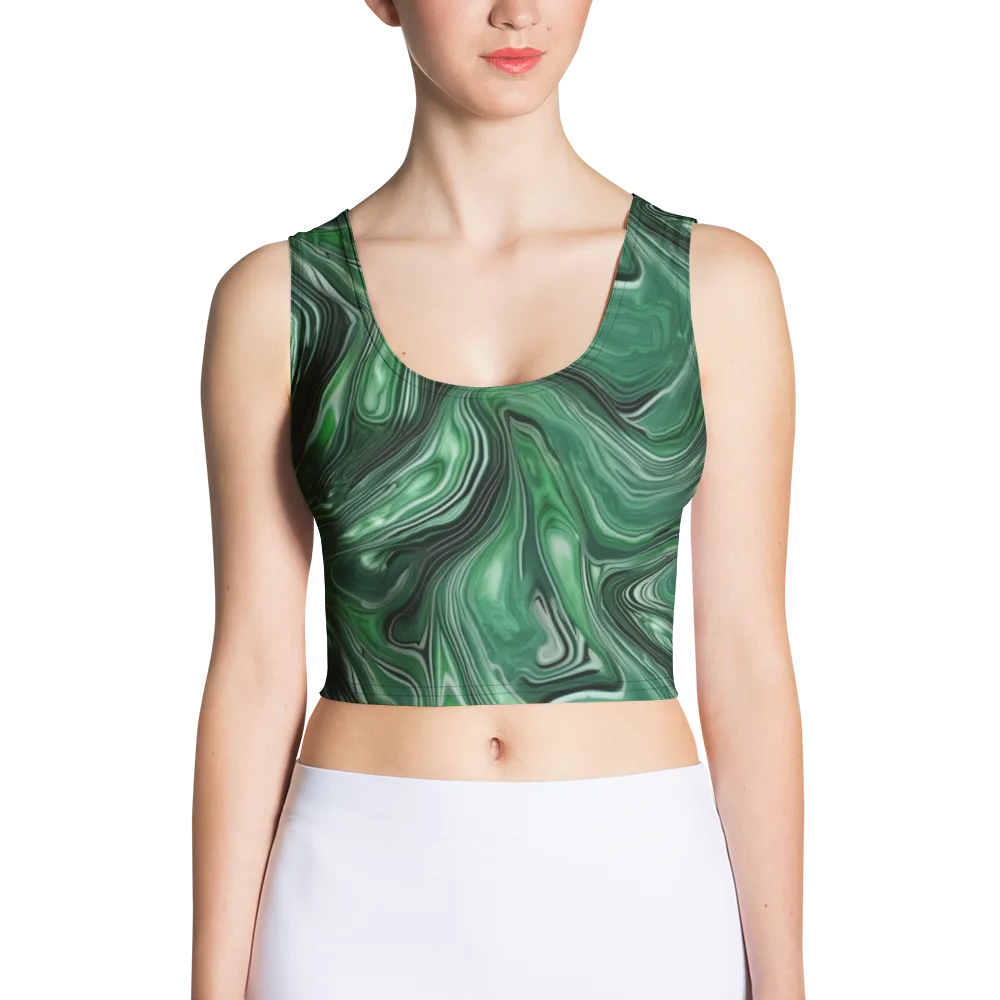 Emerald Vortex on Crop Top — Front