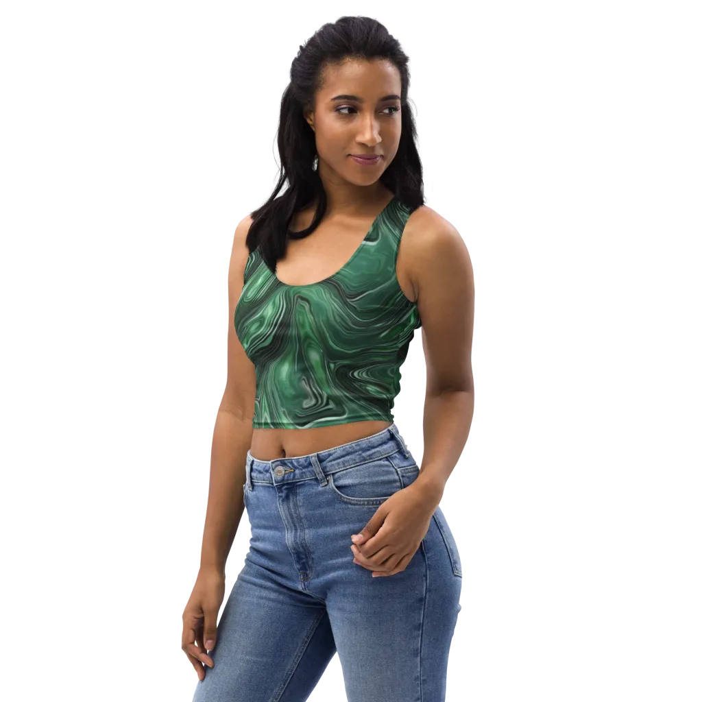 Emerald Vortex on Crop Top — Left Front