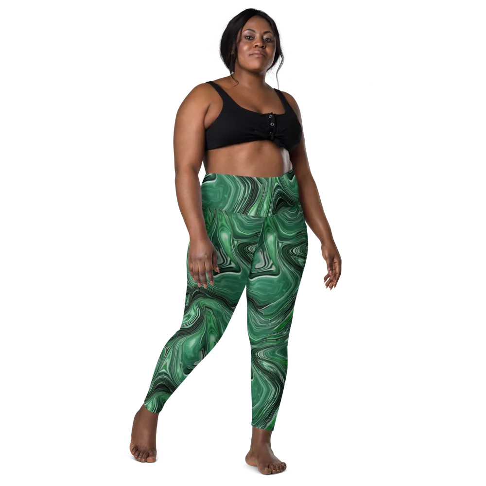 Emerald Vortex on Leggings with Pockets — Front