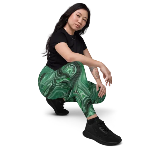 Emerald Vortex on a Leggings with Pockets