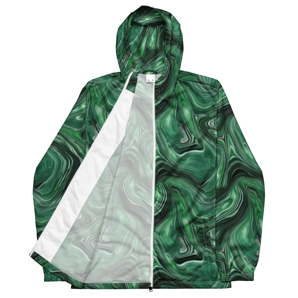 Emerald Vortex on Men's Windbreaker — Front
