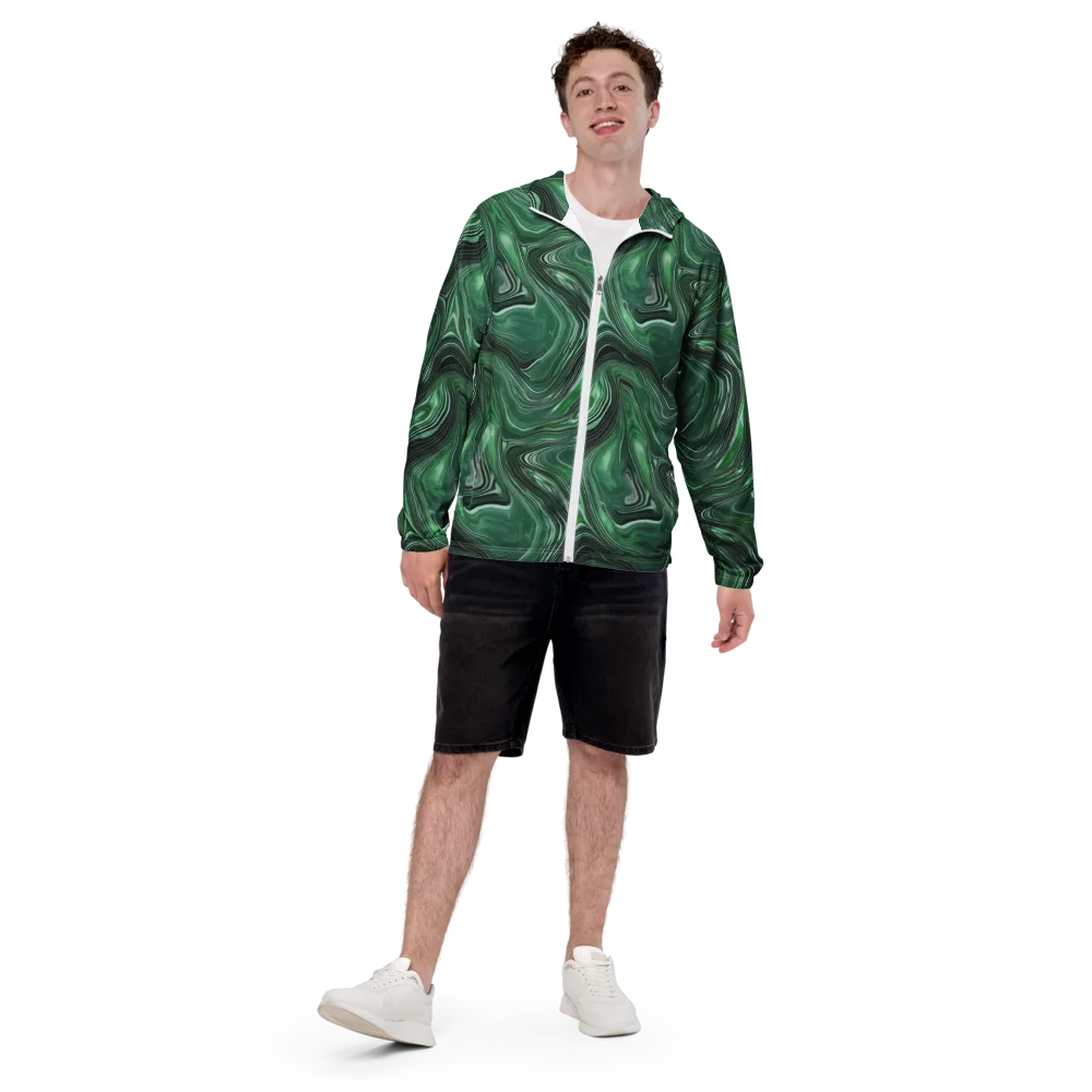Emerald Vortex on Men's Windbreaker — Front
