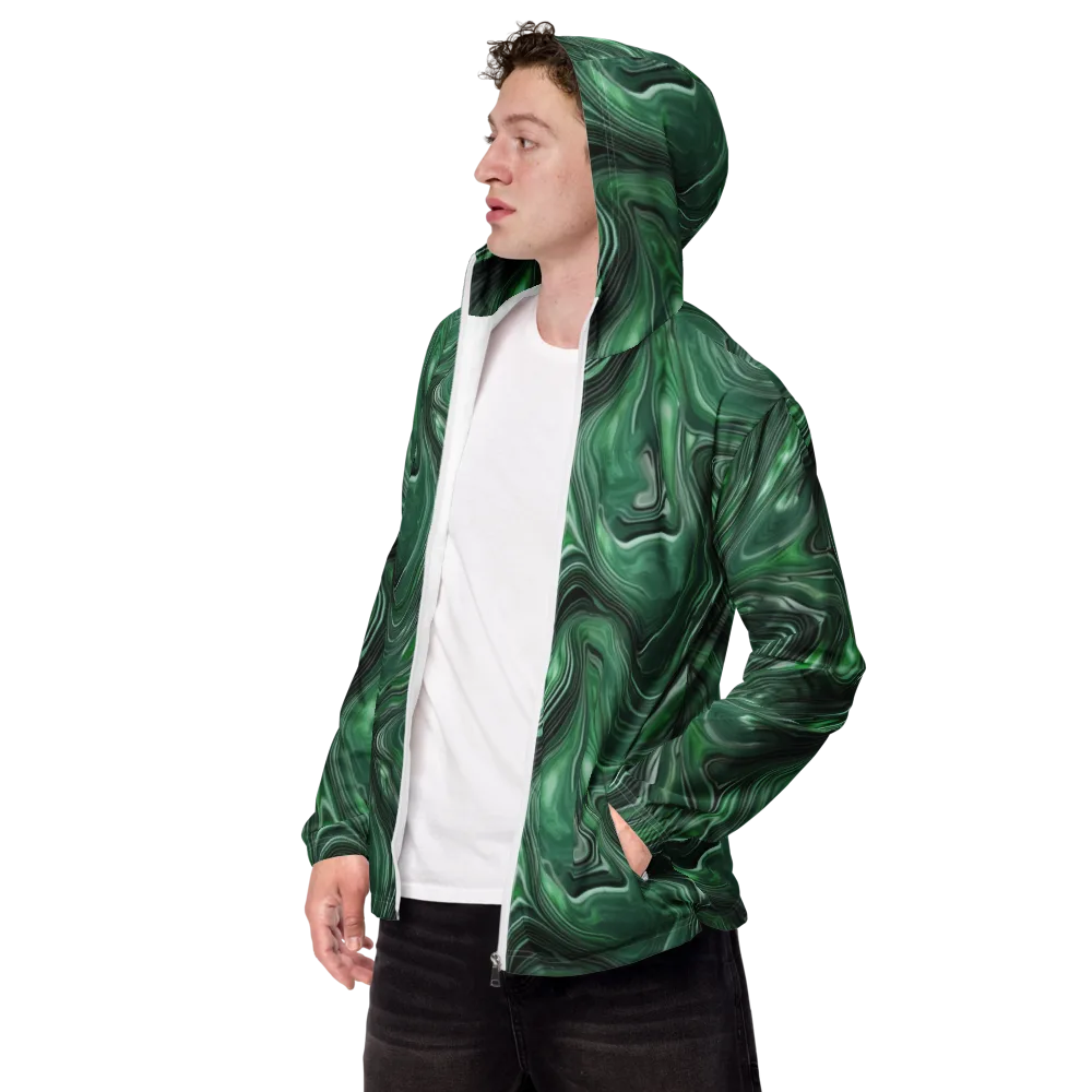Emerald Vortex on Men's Windbreaker — Left Front