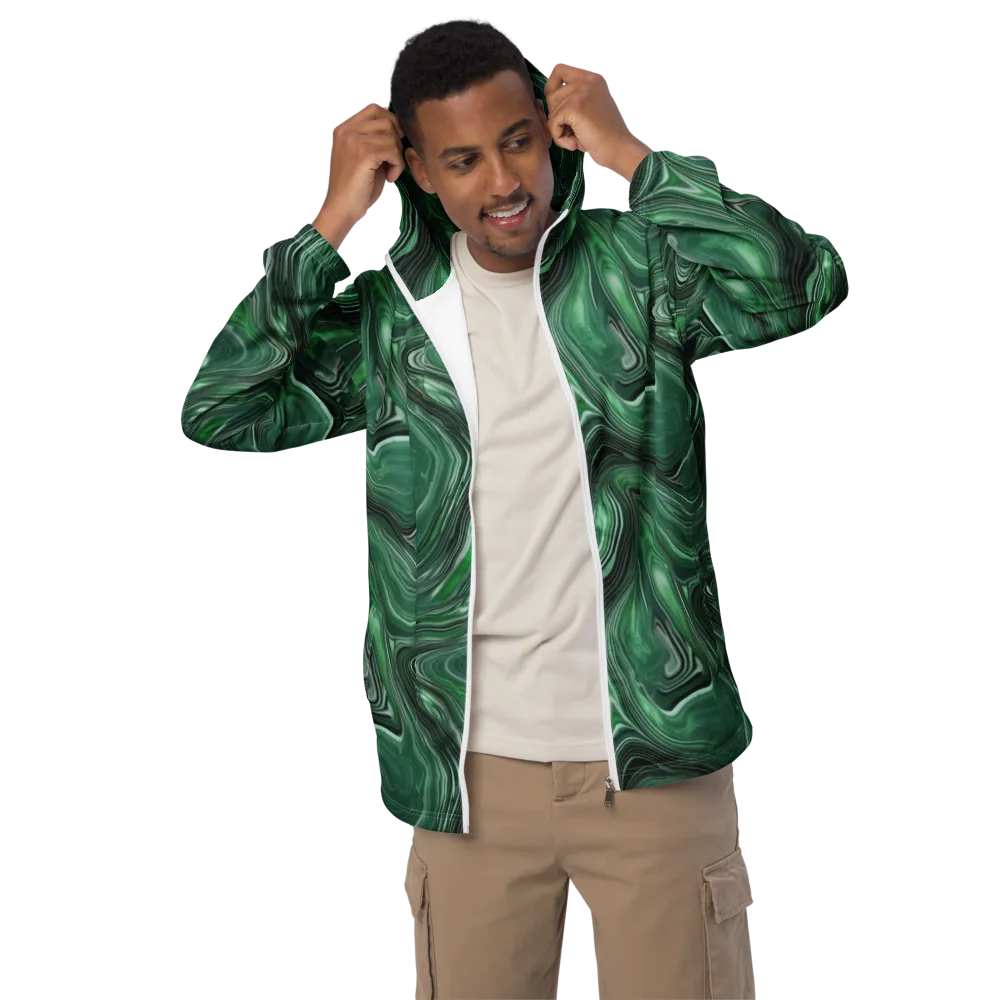 Emerald Vortex on Men's Windbreaker — Front