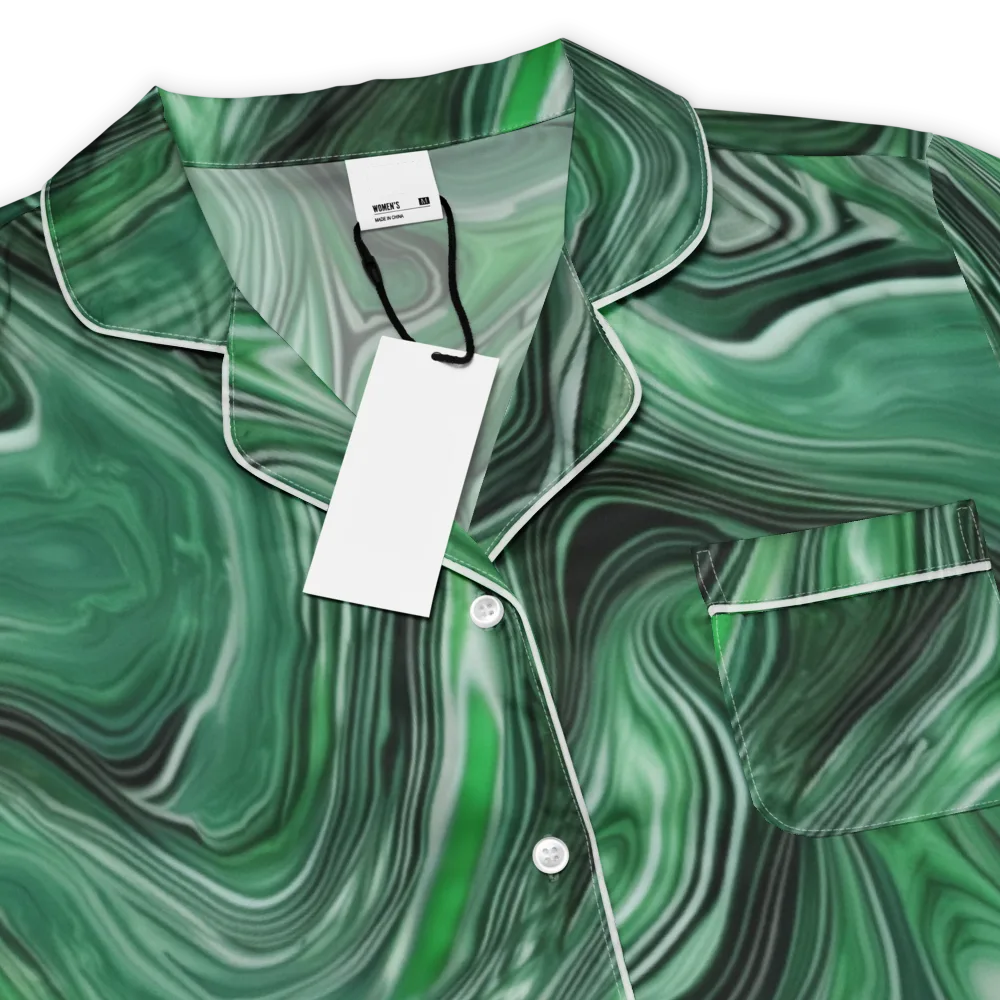 Emerald Vortex on Women's Short Sleeve Pajama Top — Product details
