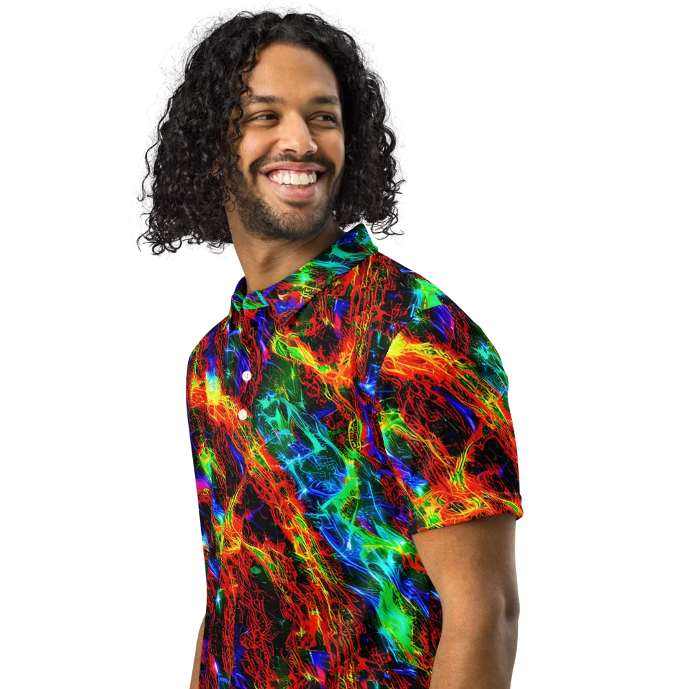 Firestorm Spectrum on Men's Slim Fit Polo Shirt — Left Front