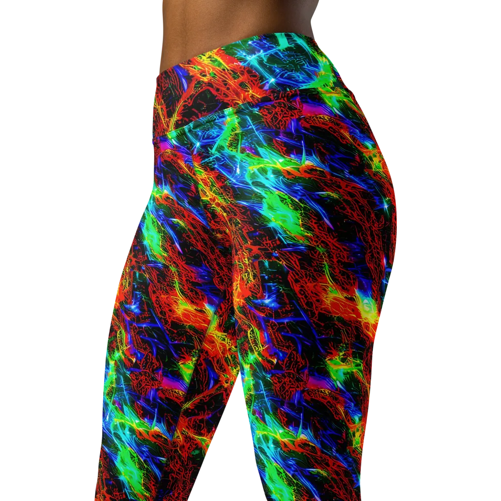 Firestorm Spectrum on Yoga Leggings — Left Front