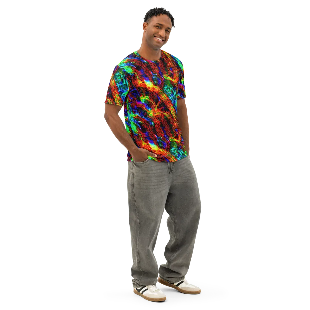 Firestorm Spectrum on Men's Cotton Crew Neck T-Shirt — Right Front