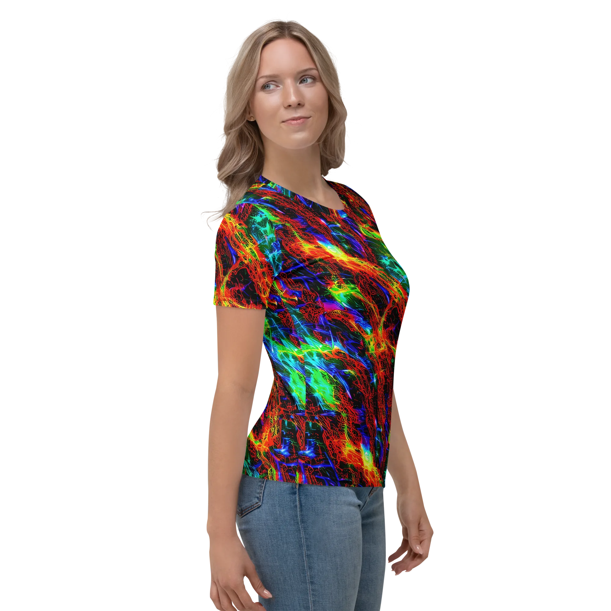 Firestorm Spectrum on Women's Crew Neck T-Shirt — Right