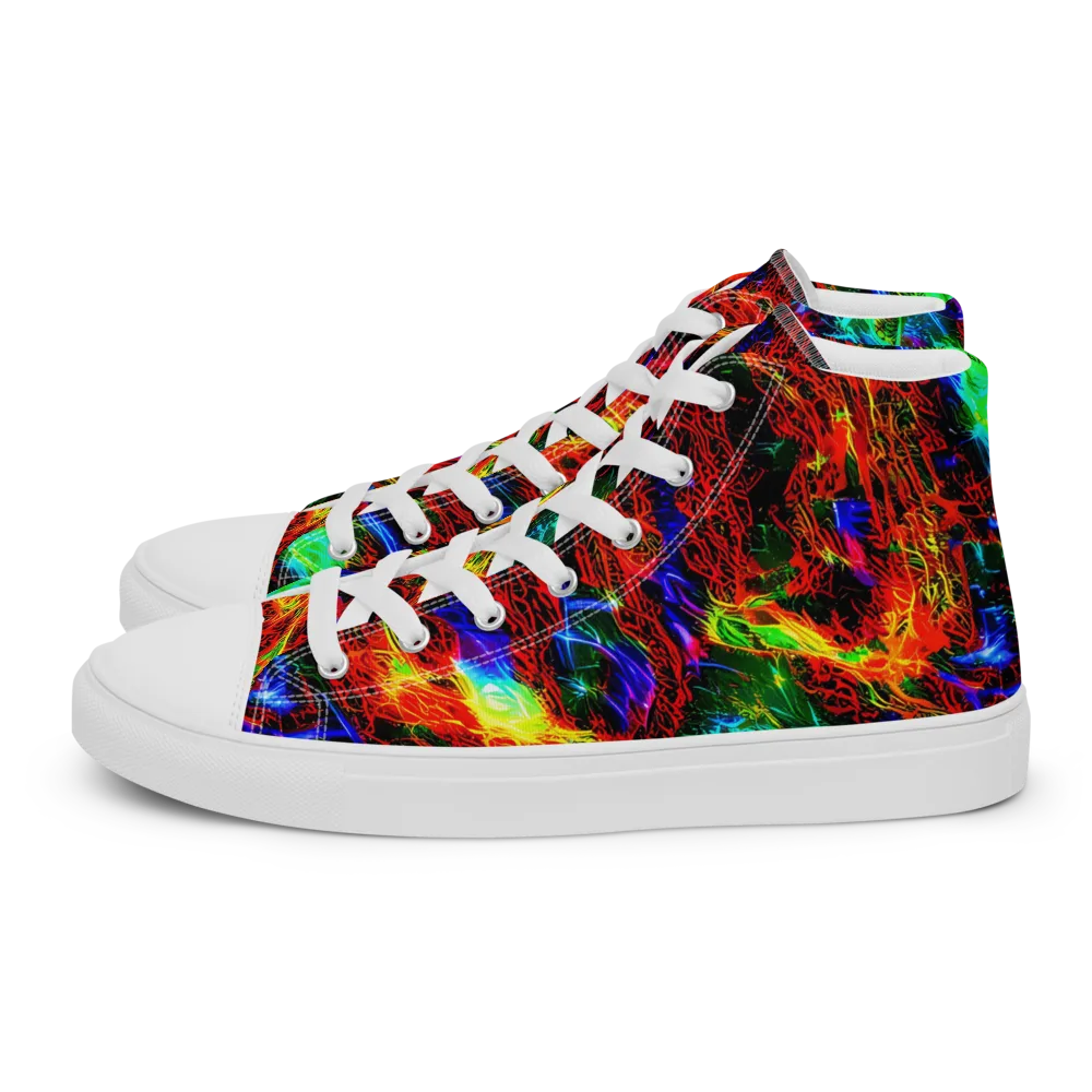 Firestorm Spectrum on Women's High Top Canvas Shoes — Left