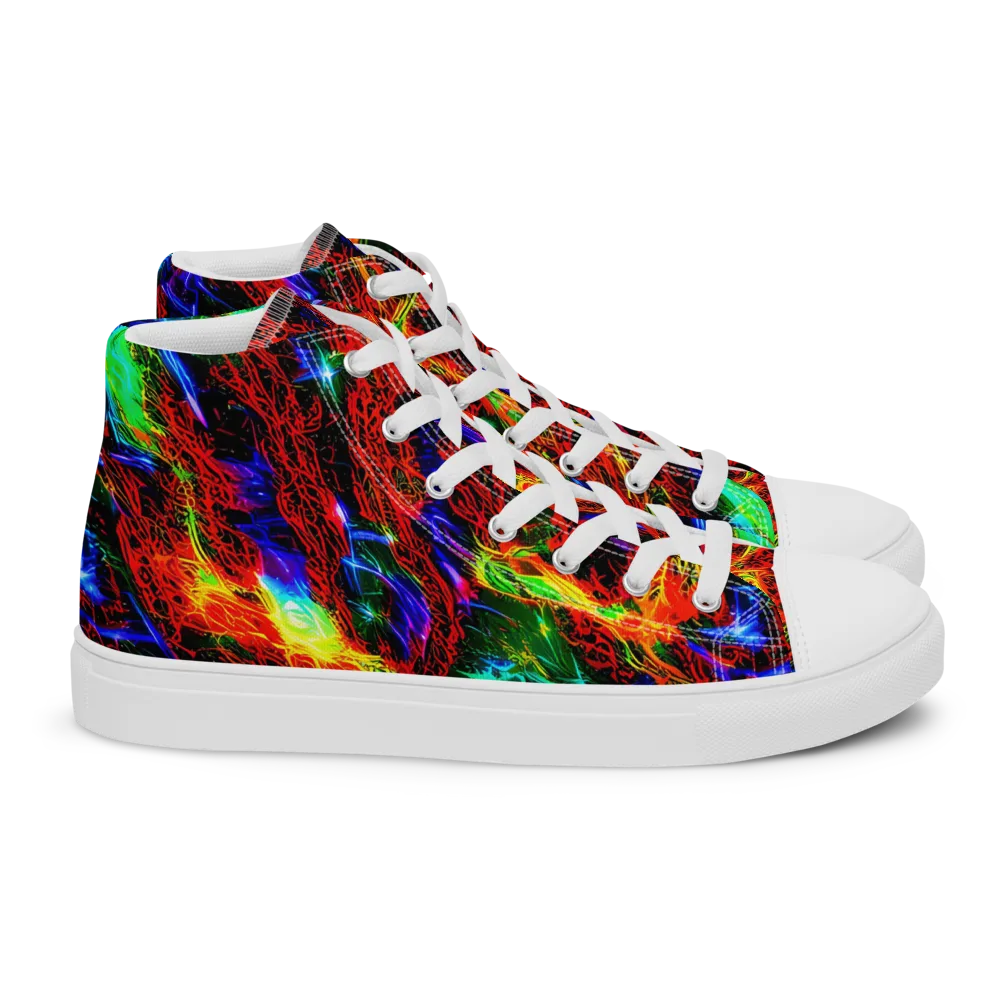 Firestorm Spectrum on Women's High Top Canvas Shoes — Right