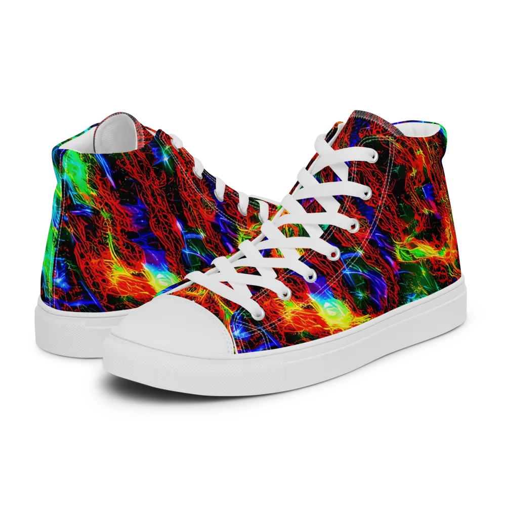 Firestorm Spectrum on Women's High Top Canvas Shoes — Left