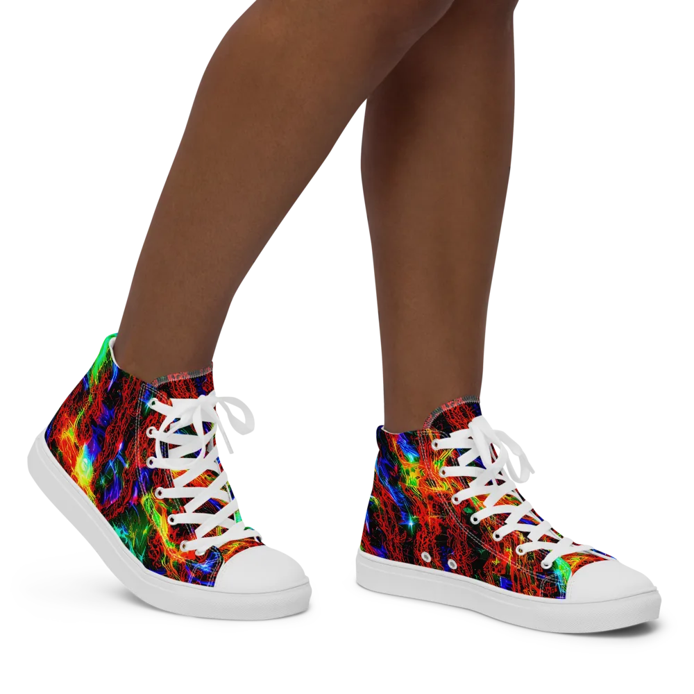 Firestorm Spectrum on Women's High Top Canvas Shoes — Right