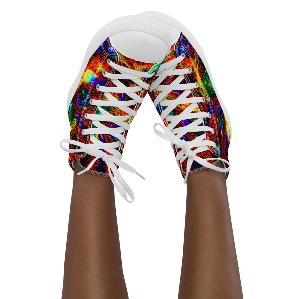 Firestorm Spectrum on Women's High Top Canvas Shoes — Front