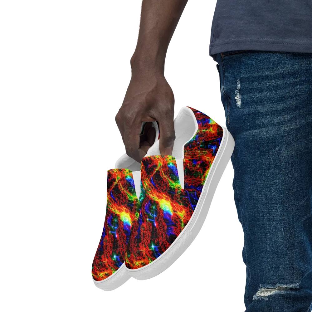 Firestorm Spectrum on Men's Slip-On Canvas Shoes — Left Front