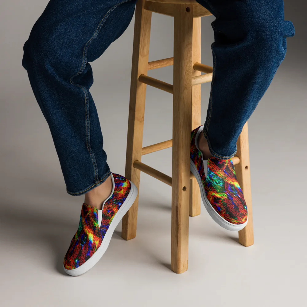 Firestorm Spectrum on Men's Slip-On Canvas Shoes — Front