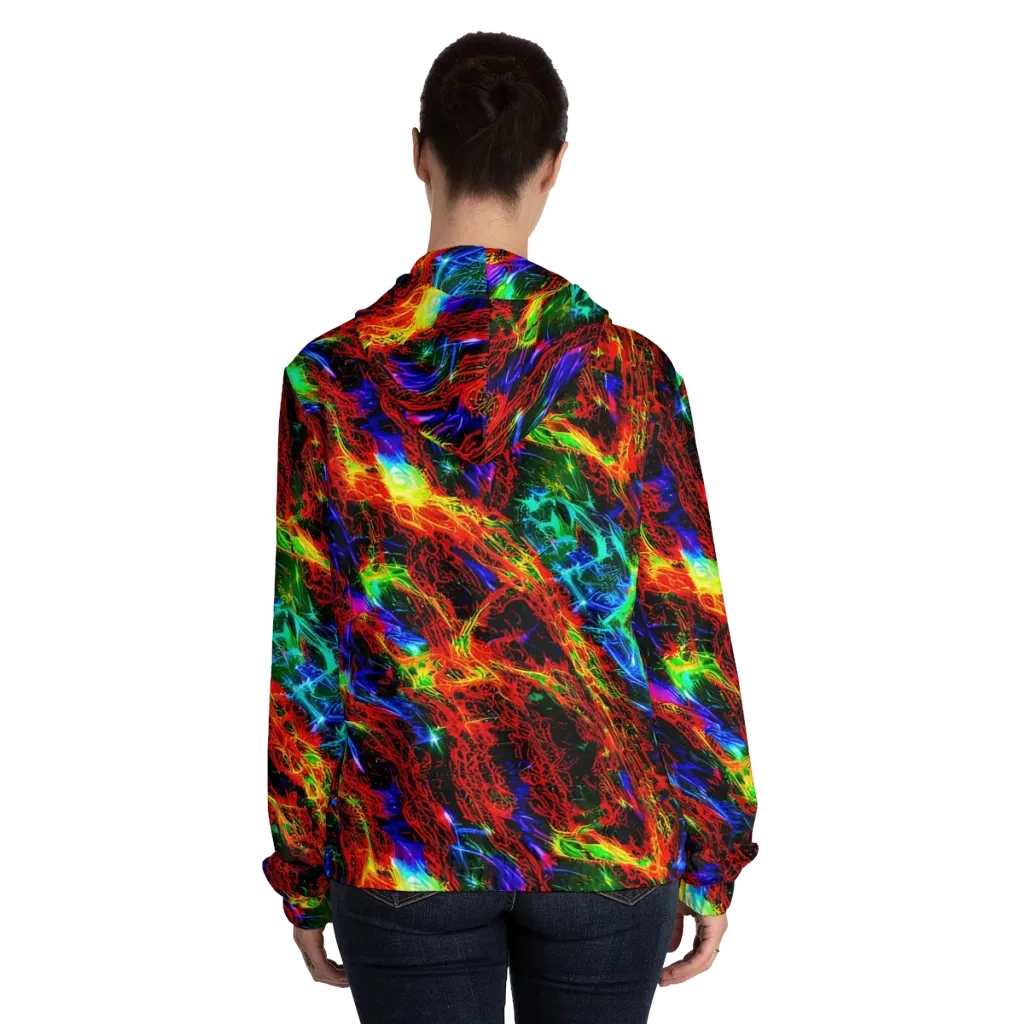 Firestorm Spectrum on Women's Full-Zip Hoodie — Back On Person