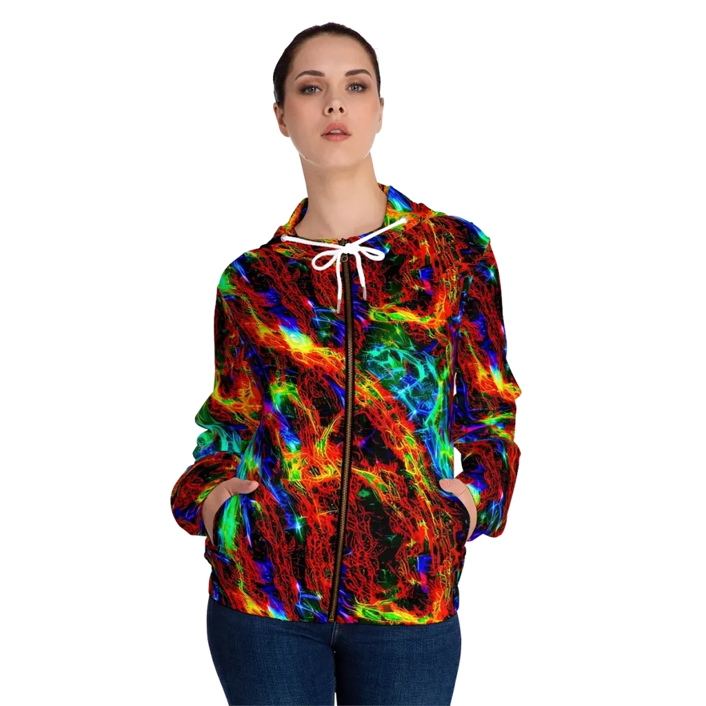 Firestorm Spectrum on Women's Full-Zip Hoodie — Front On Person