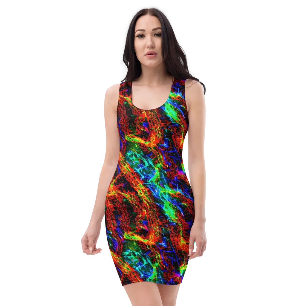 Firestorm Spectrum on Bodycon Dress — Front