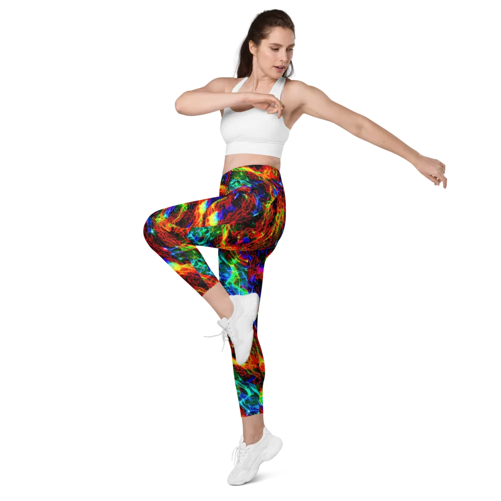 Firestorm Spectrum on Leggings with Pockets — Left Front