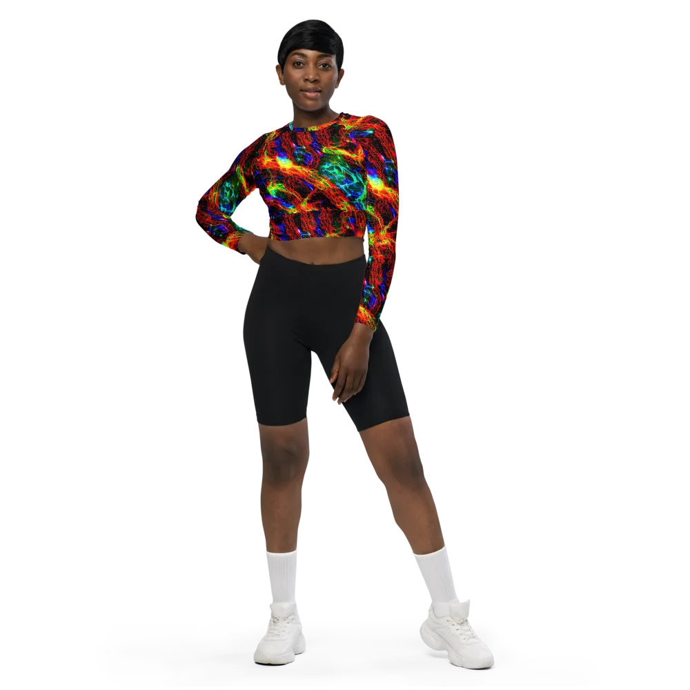 Firestorm Spectrum on Long Sleeve Crop Top — Front