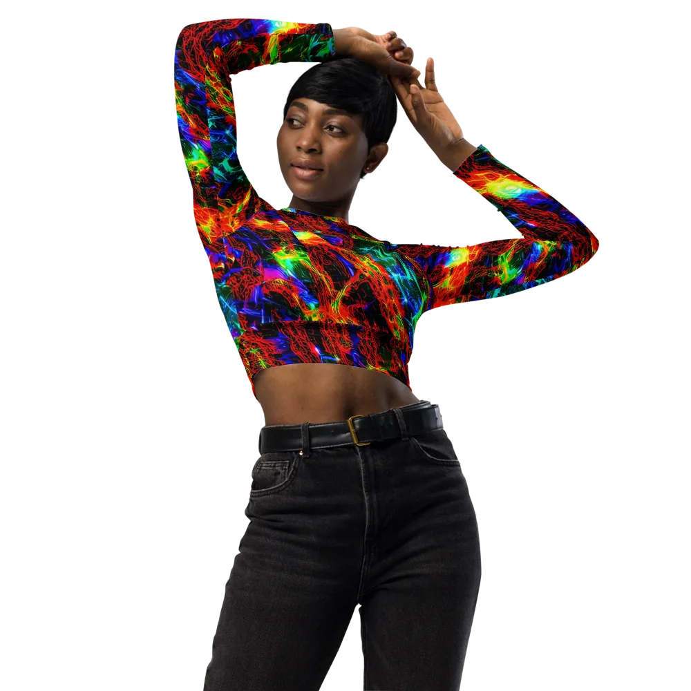 Firestorm Spectrum on Long Sleeve Crop Top — Front