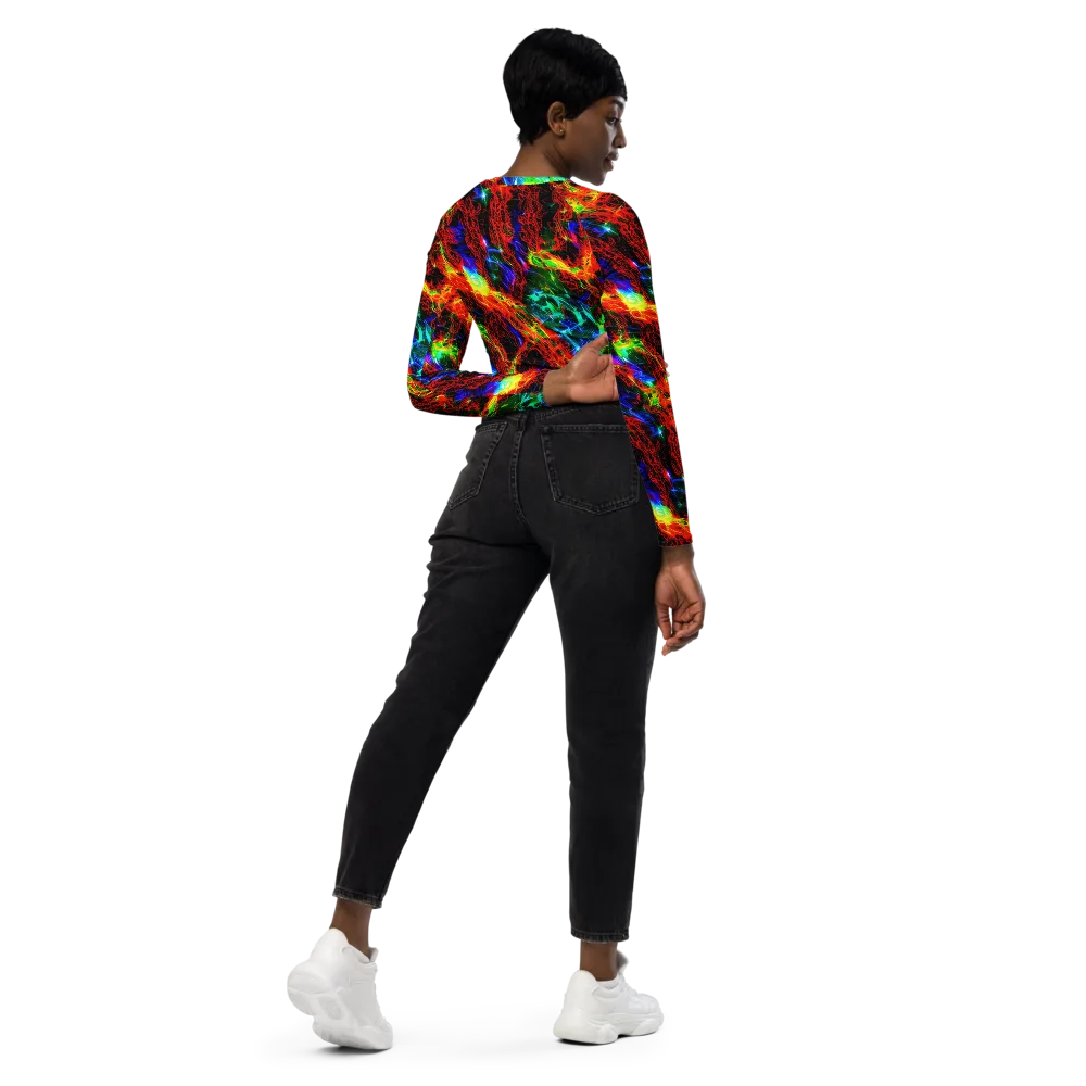 Firestorm Spectrum on Long Sleeve Crop Top — Right Back