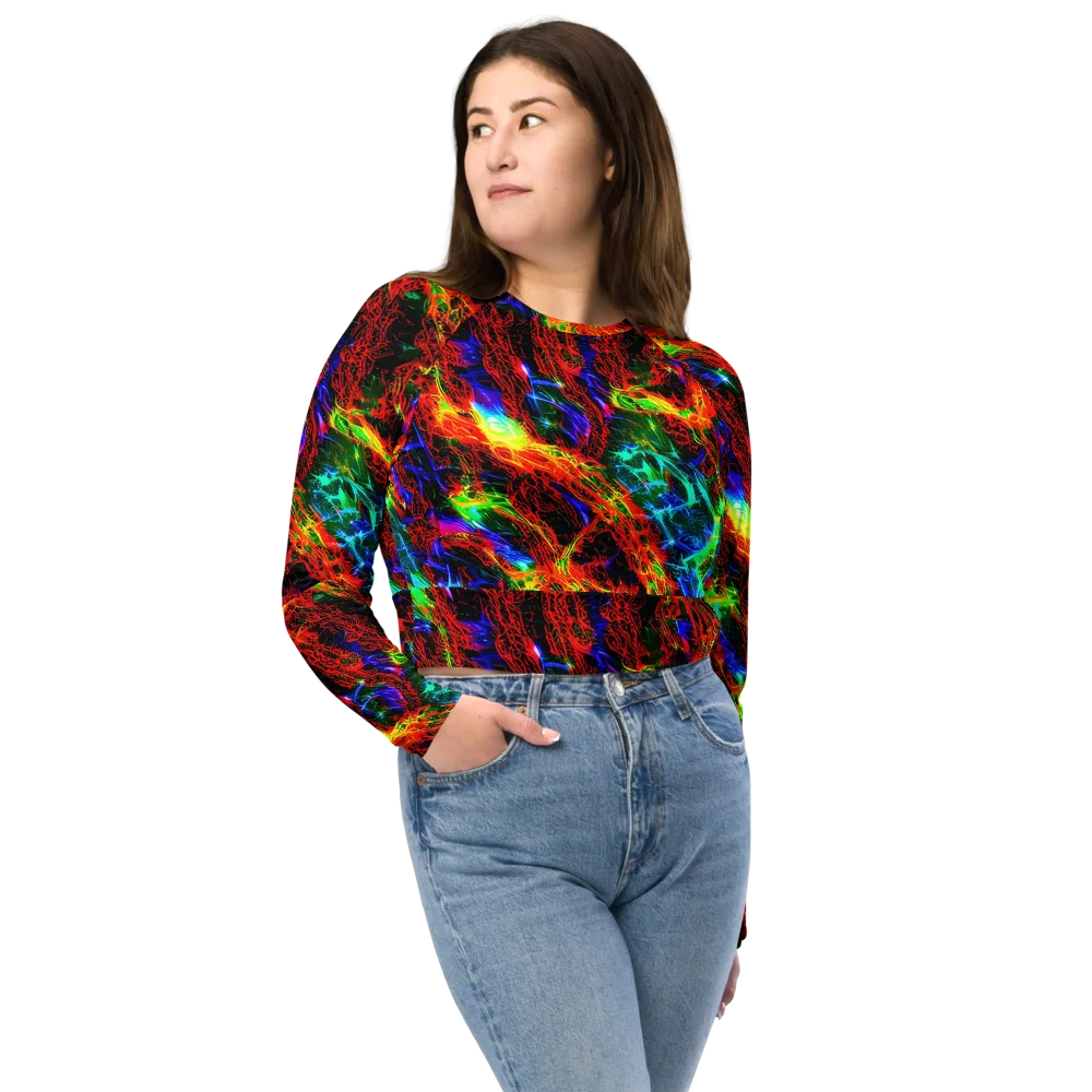 Firestorm Spectrum on Long Sleeve Crop Top — Front