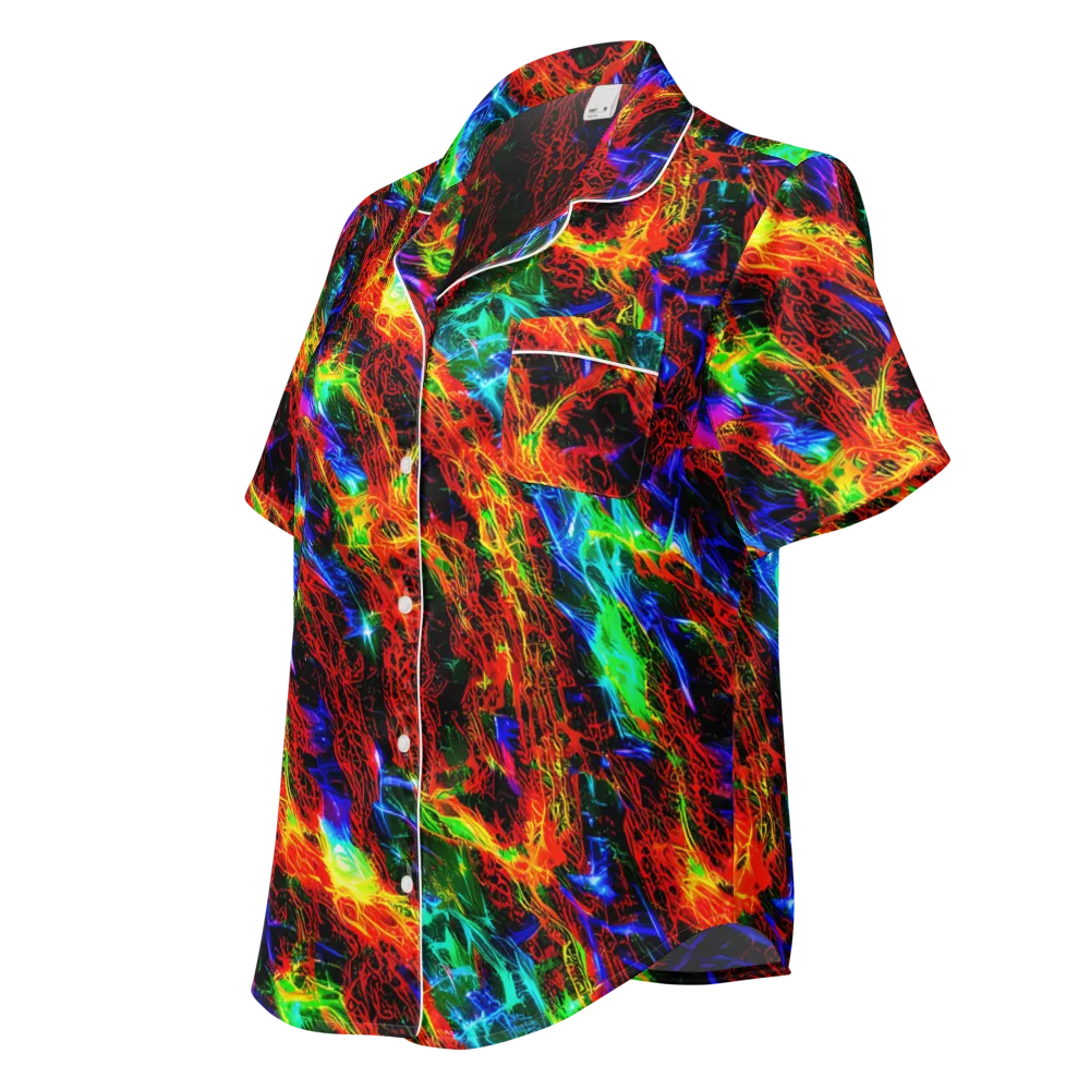 Firestorm Spectrum on Women's Short Sleeve Pajama Top — Left Front
