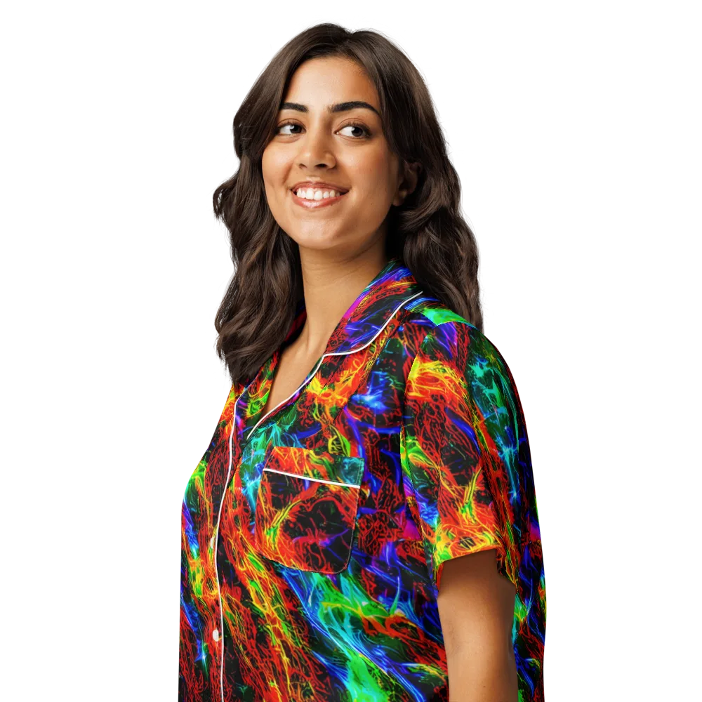 Firestorm Spectrum on Women's Short Sleeve Pajama Top — Left Front