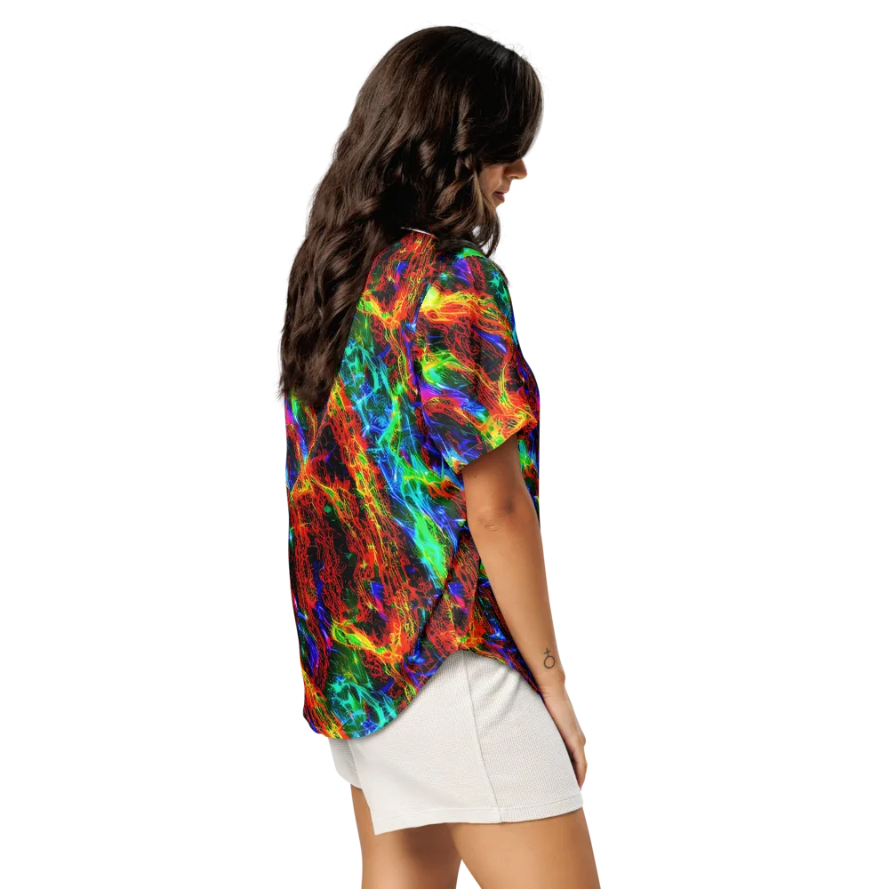 Firestorm Spectrum on Women's Short Sleeve Pajama Top — Right Back