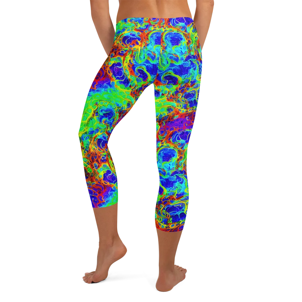 Mango Mirage on Capri Leggings — Back