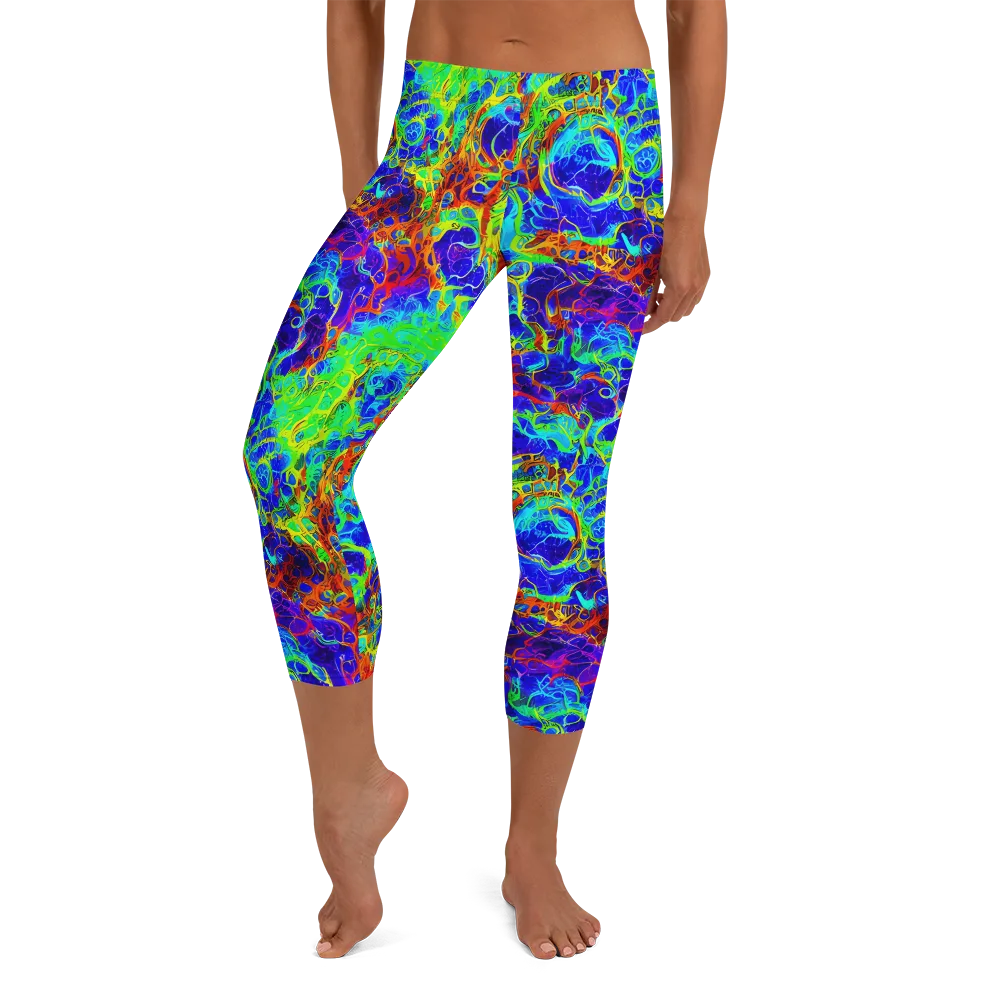 Mango Mirage on Capri Leggings — Front