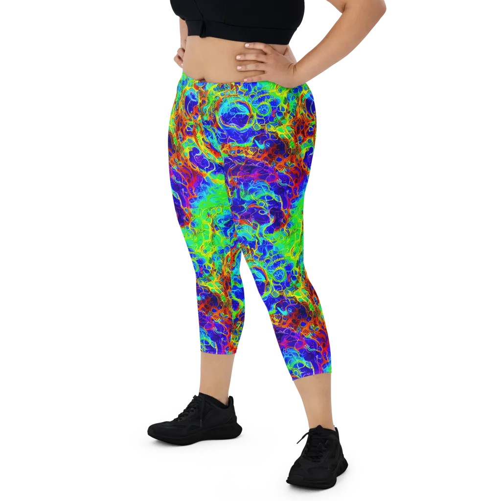Mango Mirage on Capri Leggings — Front