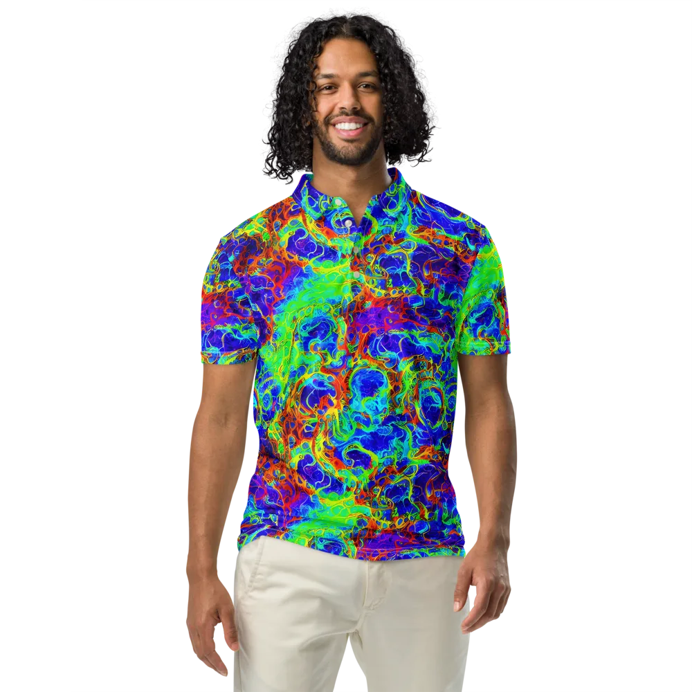 Mango Mirage on Men's Slim Fit Polo Shirt — Front