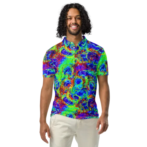 Mango Mirage on a Men's Slim Fit Polo Shirt