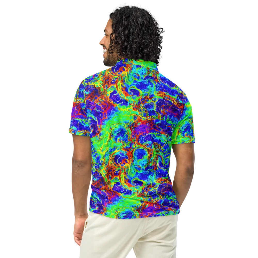Mango Mirage on Men's Slim Fit Polo Shirt — Back
